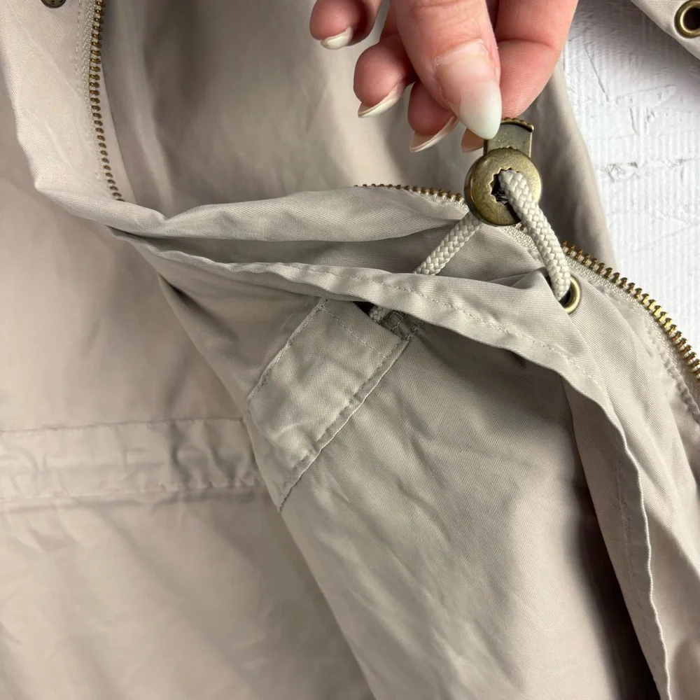 VTG Nordstrom Women's Creamy Jacket Petite M Hidden Hood - Picture 7 of 7